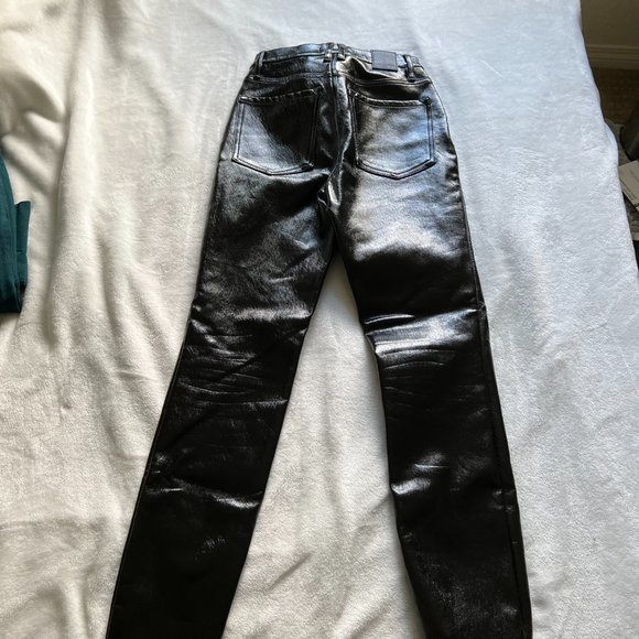 Free People Patent Leather Black Pants - Picture 2 of 4